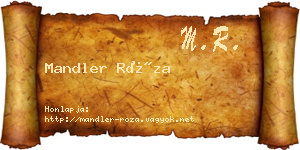 Mandler Róza névjegykártya
